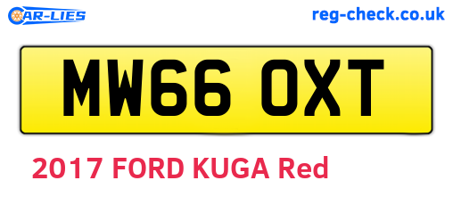 MW66OXT are the vehicle registration plates.