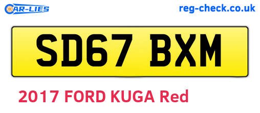 SD67BXM are the vehicle registration plates.