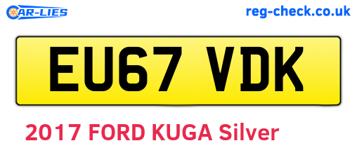EU67VDK are the vehicle registration plates.