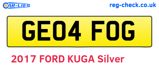 GE04FOG are the vehicle registration plates.