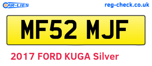 MF52MJF are the vehicle registration plates.