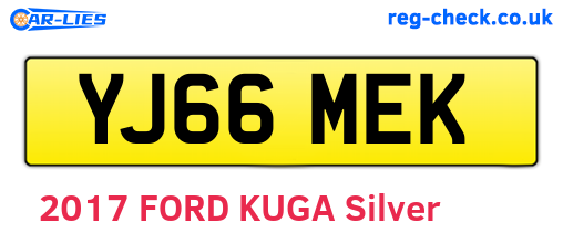 YJ66MEK are the vehicle registration plates.