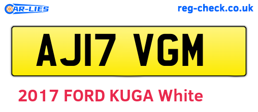 AJ17VGM are the vehicle registration plates.