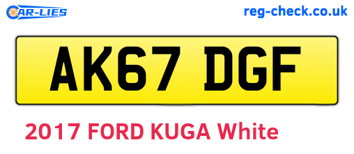 AK67DGF are the vehicle registration plates.