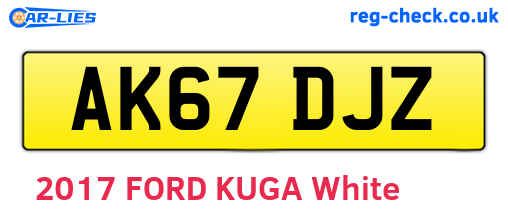 AK67DJZ are the vehicle registration plates.