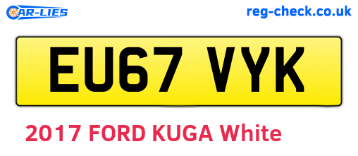 EU67VYK are the vehicle registration plates.