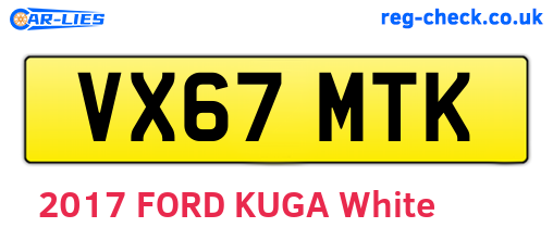 VX67MTK are the vehicle registration plates.