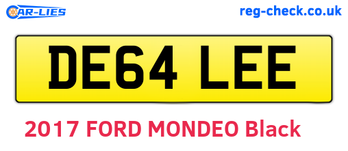 DE64LEE are the vehicle registration plates.