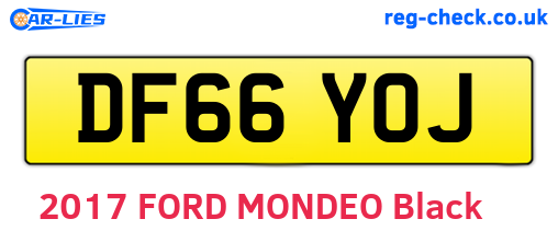 DF66YOJ are the vehicle registration plates.