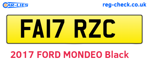 FA17RZC are the vehicle registration plates.