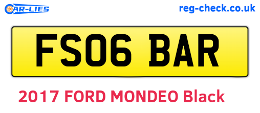 FS06BAR are the vehicle registration plates.