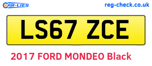 LS67ZCE are the vehicle registration plates.