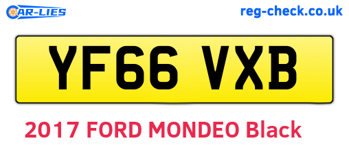 YF66VXB are the vehicle registration plates.