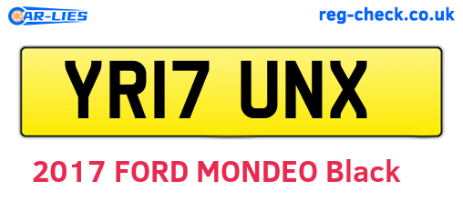 YR17UNX are the vehicle registration plates.