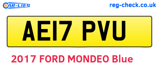 AE17PVU are the vehicle registration plates.