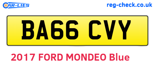 BA66CVY are the vehicle registration plates.