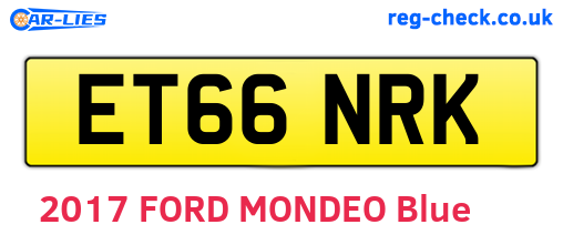ET66NRK are the vehicle registration plates.