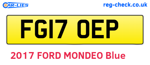 FG17OEP are the vehicle registration plates.