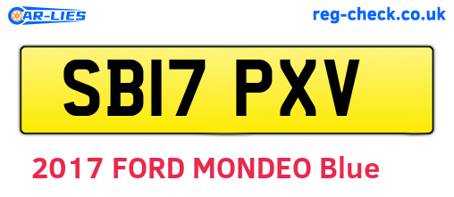 SB17PXV are the vehicle registration plates.