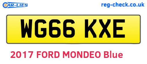 WG66KXE are the vehicle registration plates.