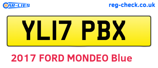 YL17PBX are the vehicle registration plates.