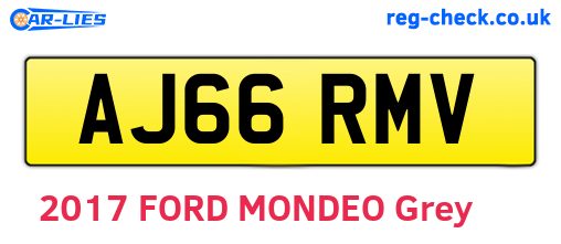 AJ66RMV are the vehicle registration plates.