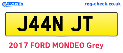 J44NJT are the vehicle registration plates.