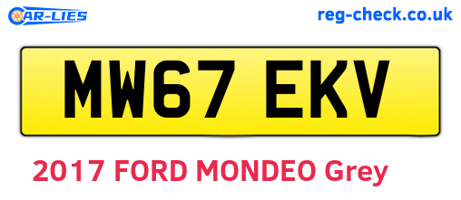 MW67EKV are the vehicle registration plates.