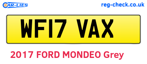 WF17VAX are the vehicle registration plates.