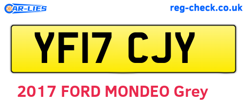 YF17CJY are the vehicle registration plates.
