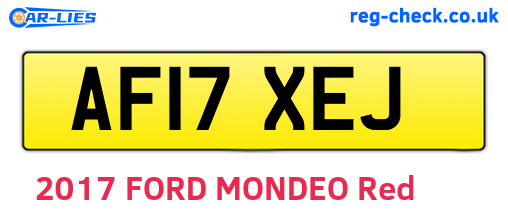AF17XEJ are the vehicle registration plates.