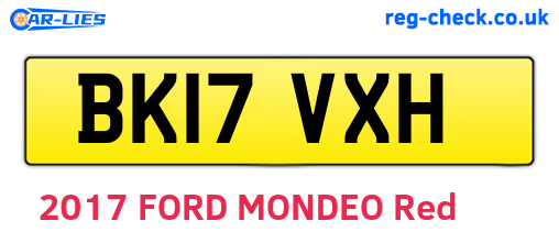 BK17VXH are the vehicle registration plates.
