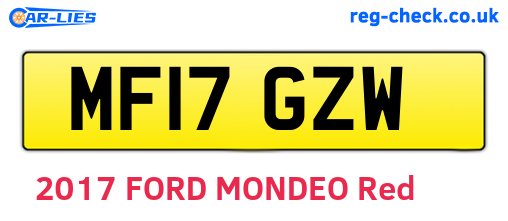 MF17GZW are the vehicle registration plates.