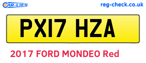 PX17HZA are the vehicle registration plates.
