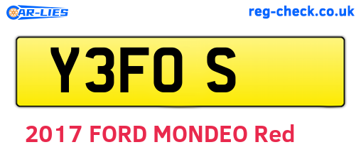 Y3FOS are the vehicle registration plates.