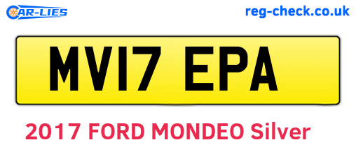 MV17EPA are the vehicle registration plates.