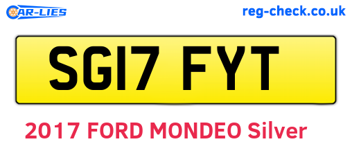 SG17FYT are the vehicle registration plates.