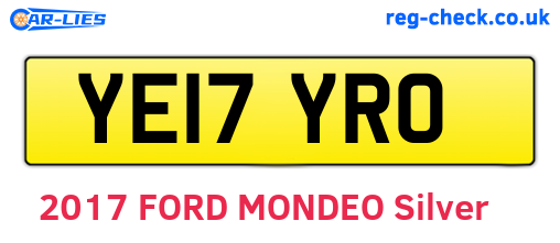 YE17YRO are the vehicle registration plates.