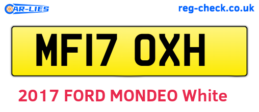 MF17OXH are the vehicle registration plates.