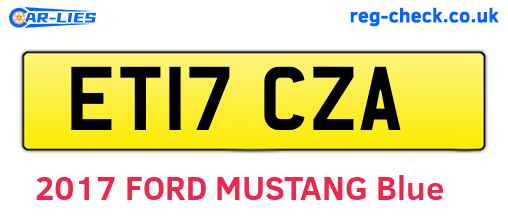 ET17CZA are the vehicle registration plates.