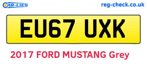 EU67UXK are the vehicle registration plates.