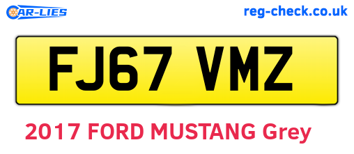 FJ67VMZ are the vehicle registration plates.
