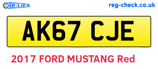 AK67CJE are the vehicle registration plates.