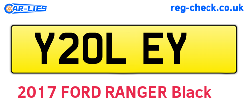 Y20LEY are the vehicle registration plates.