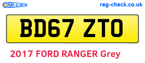 BD67ZTO are the vehicle registration plates.