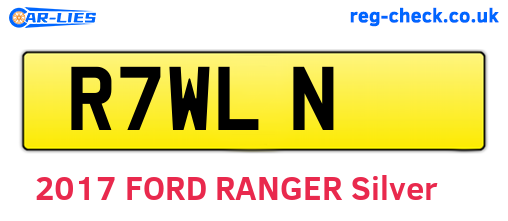 R7WLN are the vehicle registration plates.