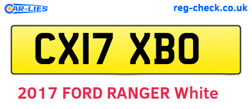 CX17XBO are the vehicle registration plates.