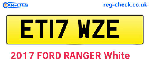 ET17WZE are the vehicle registration plates.