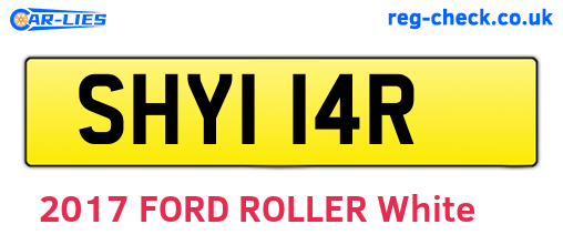 SHY114R are the vehicle registration plates.