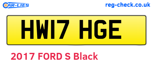 HW17HGE are the vehicle registration plates.